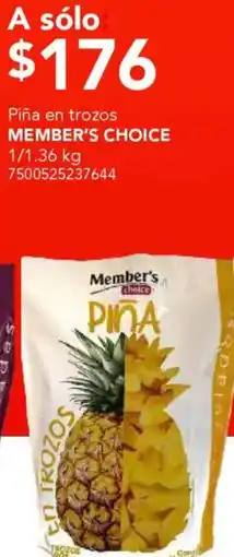 City Club Member's Choice piña en trozos oferta