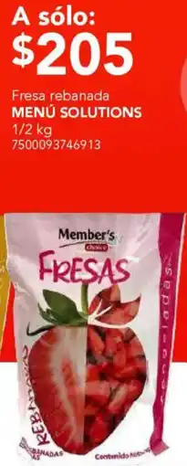 City Club Menú Solutions fresa rebanada oferta