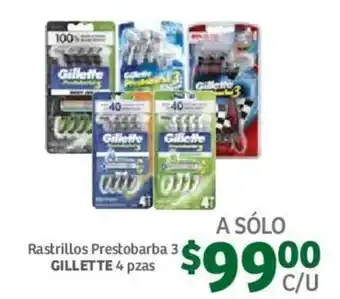 Rastrillos Prestobarba 3 Gillette 4 pzas