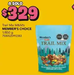 City Club Member's Choice trail mix M&M's oferta