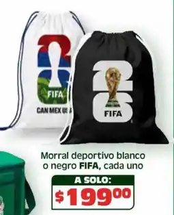 Soriana Híper Fifa morral deportivo blanco o negro oferta