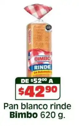Soriana Híper Bimbo pan blanco rinde oferta