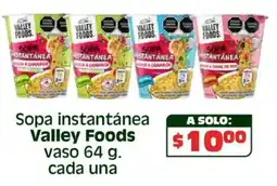 Soriana Híper Valley foods sopa instantánea vaso oferta