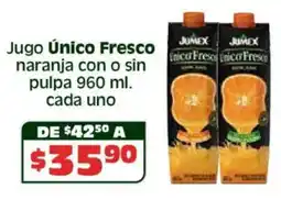 Soriana Híper Jugo único fresco naranja con o sin pulpa oferta