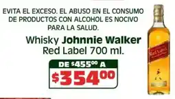 Soriana Híper Johnnie walker whisky red label oferta