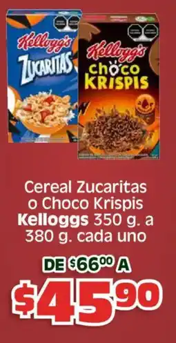 Soriana Híper Kelloggs cereal zucaritas o choco krispis oferta