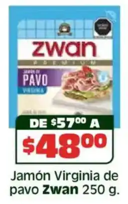 Soriana Híper Zwan jamón virginia de pavo oferta