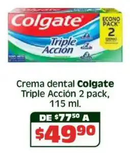 Soriana Híper Colgate crema dental triple acción oferta