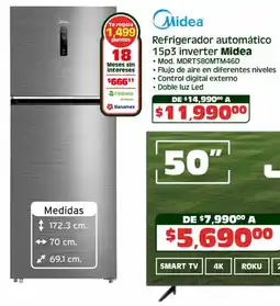 Soriana Híper Midea refrigerador automático 15p3 inverter oferta