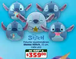 Soriana Híper Disney stitc peluche squishmallowsh oferta