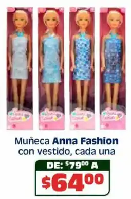Soriana Híper Anna fashion muñeca con vestido oferta