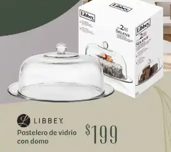 Libbey pastelero de vidrio con domo