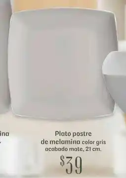 Soriana Híper Plato postre de melamina color gris acabado mate oferta