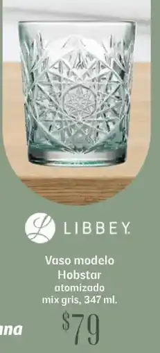 Soriana Híper Libbey vaso modelo hobstar atomizado mix gris oferta