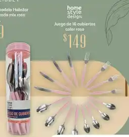 Soriana Híper Home style design juego de 16 cubiertos color rosa oferta
