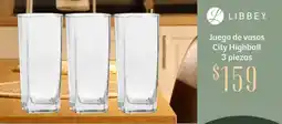 Soriana Híper Libbey juego de vasos city highball oferta