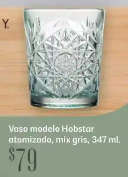 Soriana Híper Libbey vaso modelo hobstar atomizado, mix gris oferta