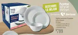 Soriana Híper Home style design vajilla cerámicacolor blanco oferta