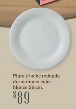 Soriana Híper Plato trinche redondo de cerámica color blanco oferta