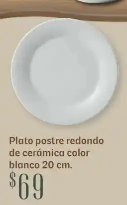 Soriana Híper Plato postre redondo de cerámica color blanco oferta