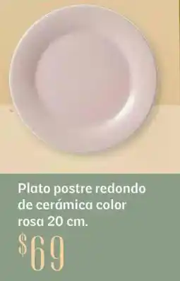 Soriana Híper Plato postre redondo de cerámica color rosa oferta