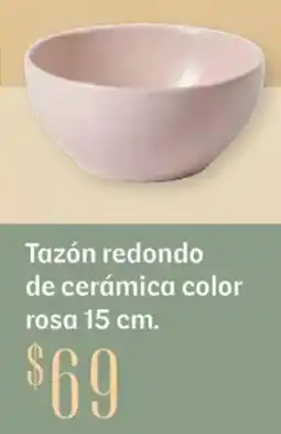 Soriana Híper Tazón redondo de cerámica color rosa oferta