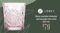 Soriana Híper Libbey vaso modelo hobstar atomizado mix rosa oferta
