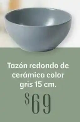 Soriana Híper Tazón redondo de cerámica color gris oferta