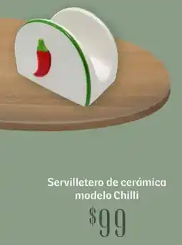 Soriana Híper Servilletero de cerámica modelo chilli oferta