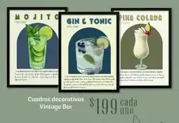 Soriana Híper Cuadros decorativos vintage bar oferta