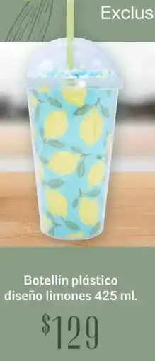 Soriana Híper Botellín plástico diseño limones oferta