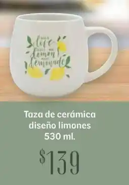 Soriana Híper Taza de cerámica diseño limones oferta