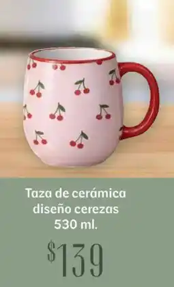 Soriana Híper Taza de cerámica diseño cerezas oferta