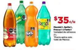 Bodega Aurrerá Mundet, Sprite, Fresca o Fanta oferta