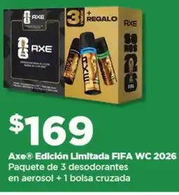 Bodega Aurrerá Axe Edición Limitada FIFA WC 2026 desodorantes en aerosol + cruzada oferta