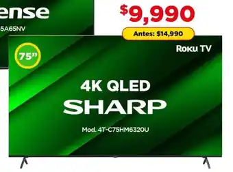 Sharp 4K QLED Roku TV 75"