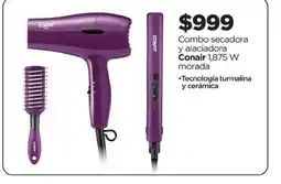 Chedraui Combo secadora y alaciadora Conair 1,875 W morada oferta