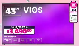 Soriana Híper Vios smart tv 43" oferta
