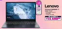 Soriana Híper Lenovo ideapad lenovo 1i intel 15.6" oferta