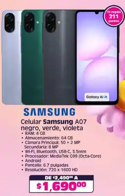 Soriana Híper Samsung A07 celular oferta