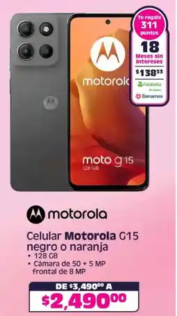 Soriana Híper Motorola celular G15 oferta