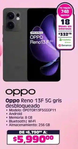 Soriana Híper Oppo reno 13F 5G oferta