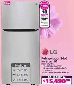 Soriana Híper Lg refrigerador 24p3 inverter oferta