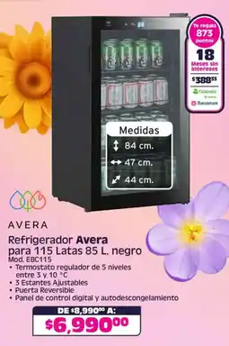 Soriana Híper Avera refrigerador avera para 115 latas oferta