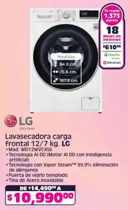 Soriana Híper Lg lavasecadora carga frontal oferta