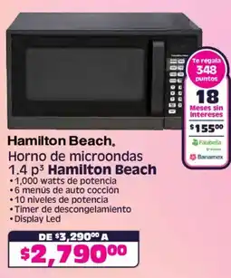 Soriana Híper Hamilton beach horno de microondas oferta