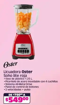 Soriana Híper Oster licuadora soho lite roja oferta