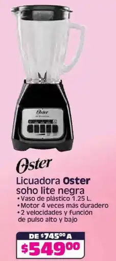 Soriana Híper Oster licuadora soho lite negra oferta