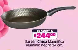 Soriana Híper Cinsa sartén magnífica aluminio negro oferta