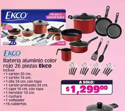 Soriana Híper Ekco batería aluminio color rojo oferta